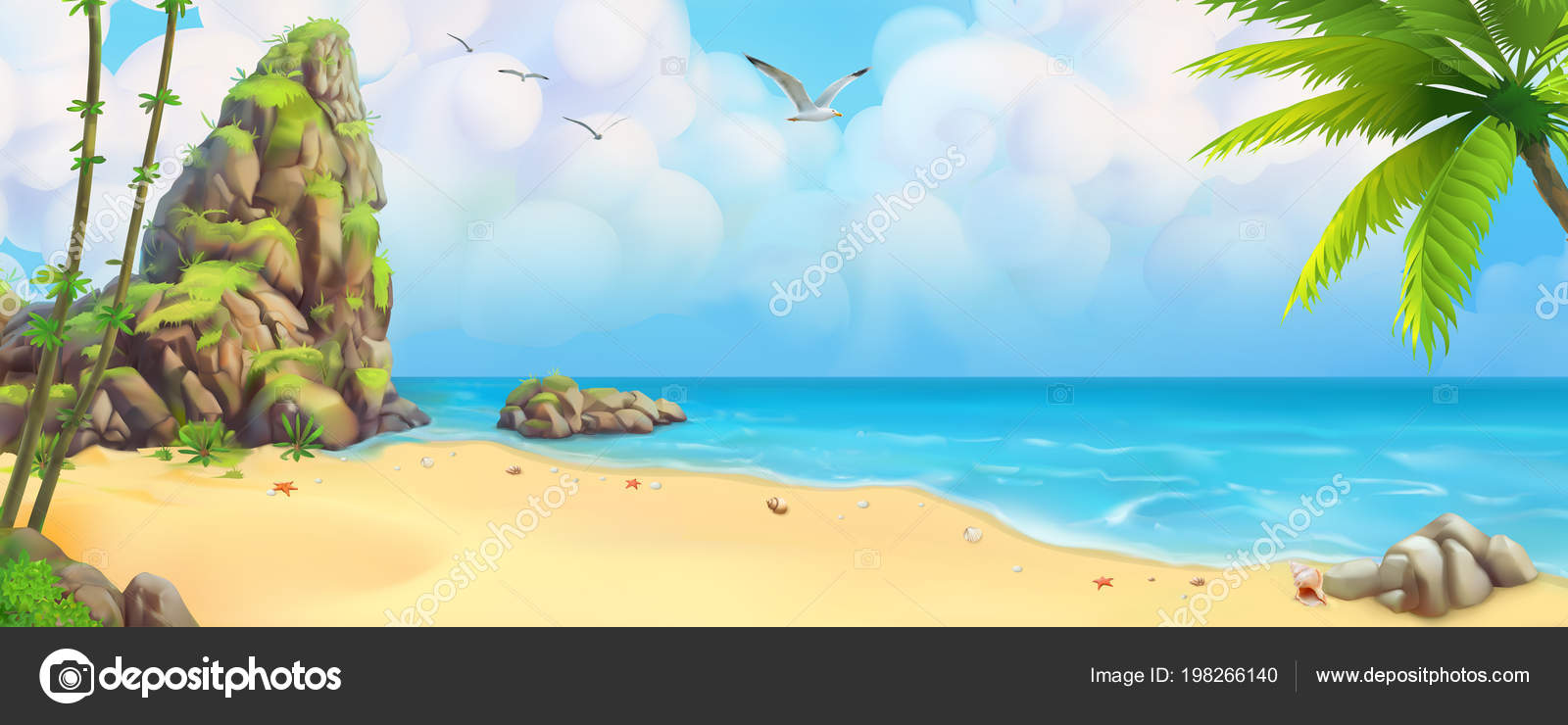 Detail Beach Vector Background Nomer 49