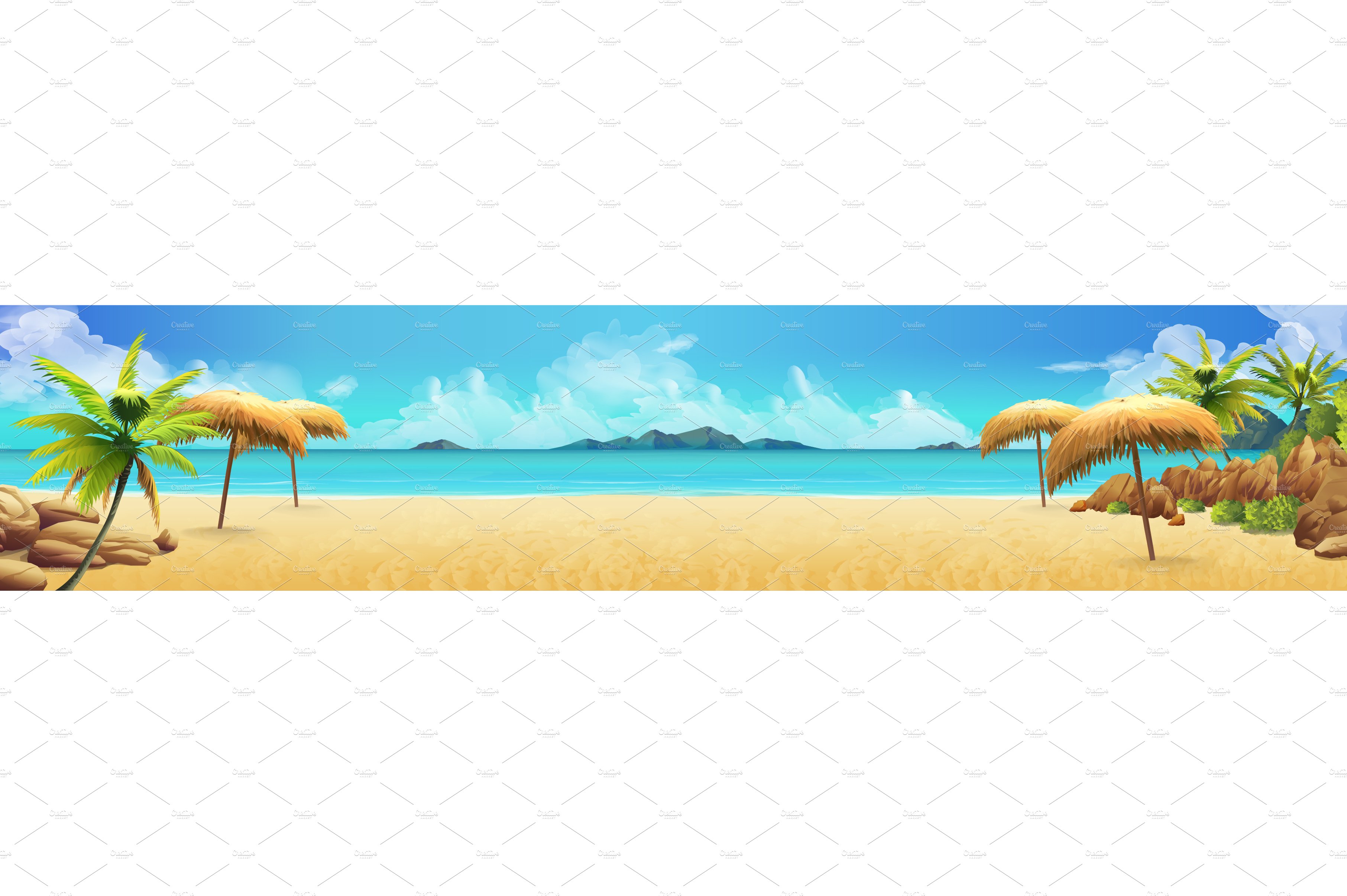 Detail Beach Vector Background Nomer 58