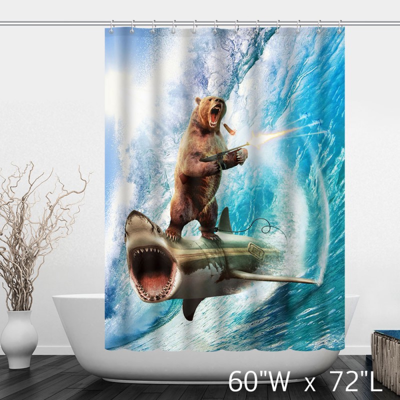 Detail Bear And Shark Shower Curtain Nomer 12