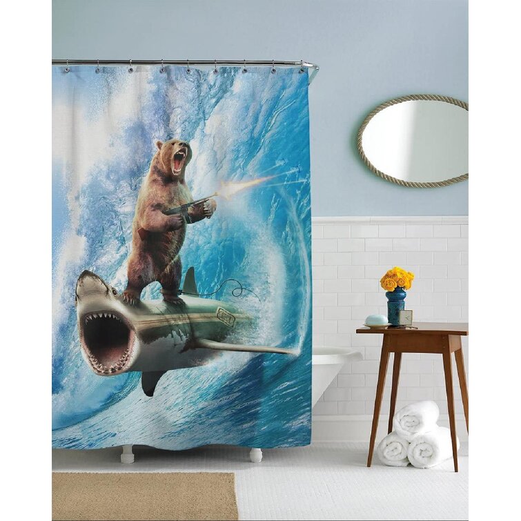 Detail Bear And Shark Shower Curtain Nomer 21