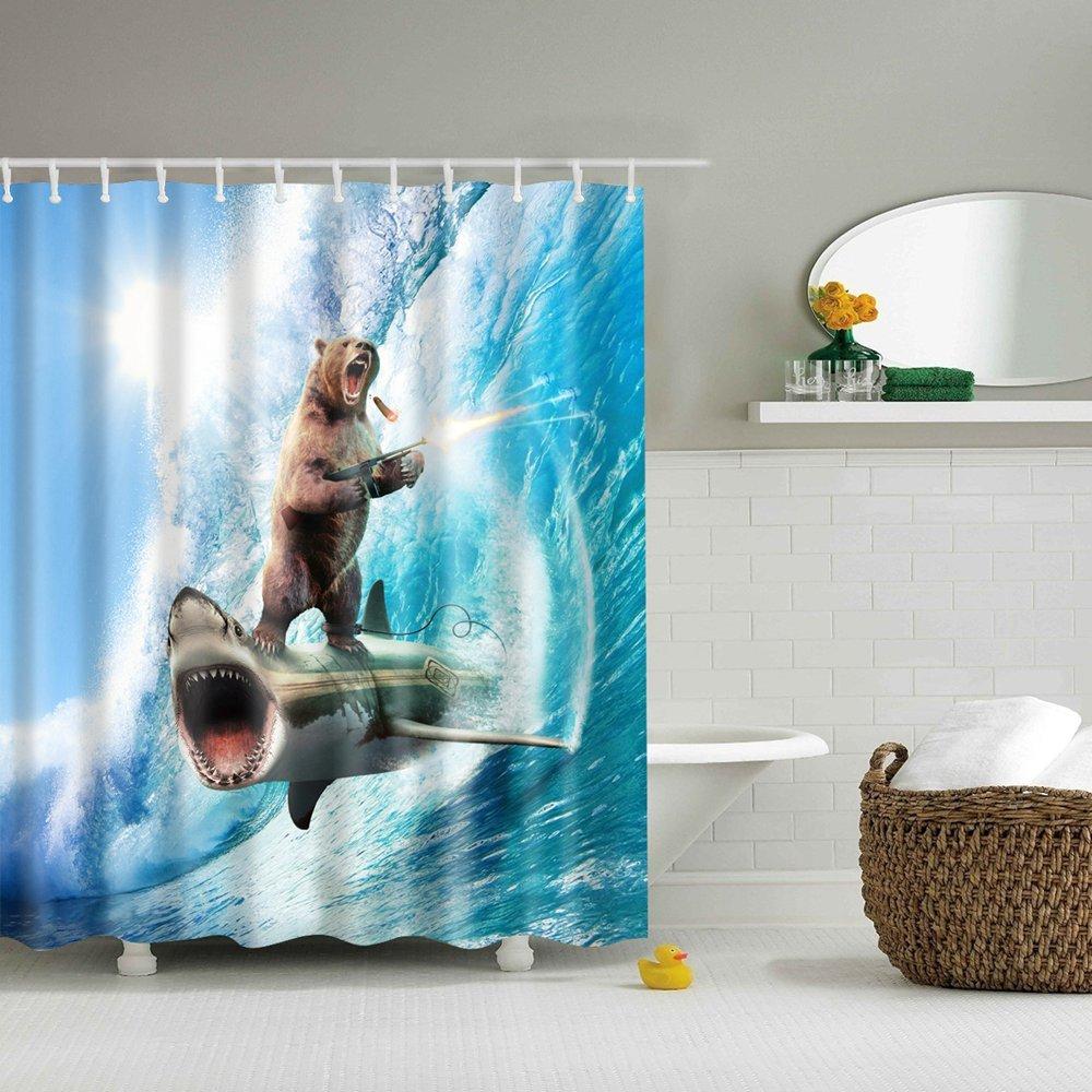 Detail Bear And Shark Shower Curtain Nomer 27