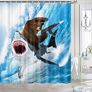 Detail Bear Shark Shower Curtain Nomer 22