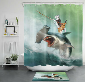 Detail Bear Shark Shower Curtain Nomer 26