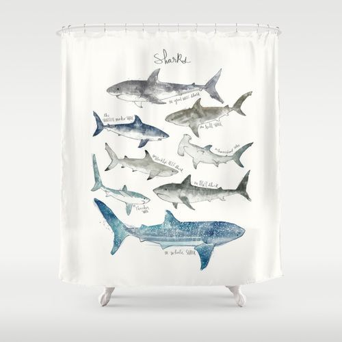 Detail Bear Shark Shower Curtain Nomer 42