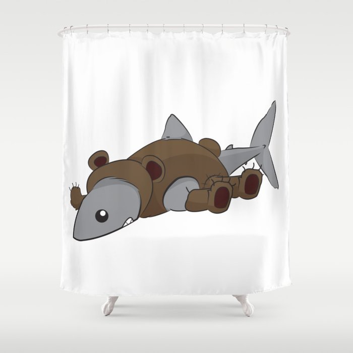 Detail Bear Shark Shower Curtain Nomer 46