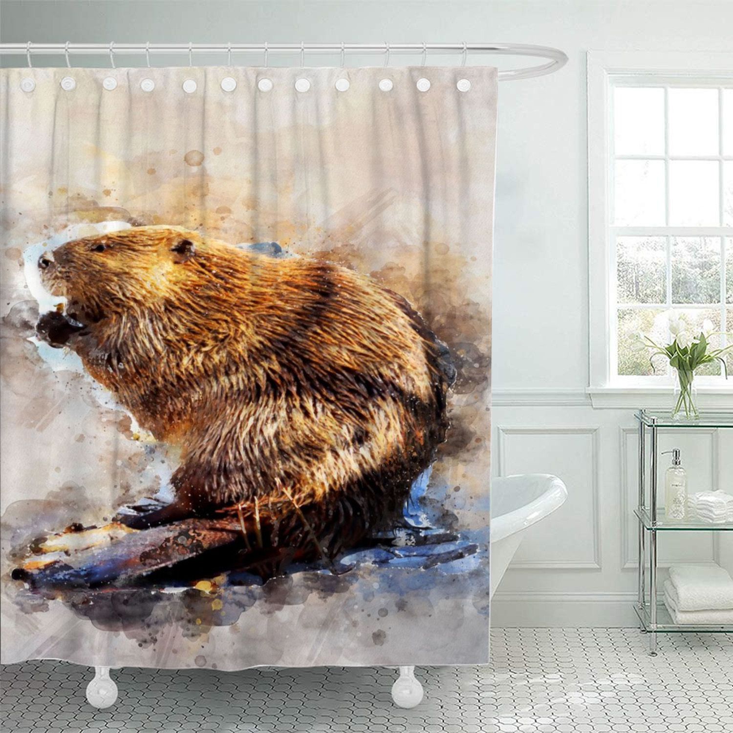 Detail Beaver Shower Curtain Nomer 29