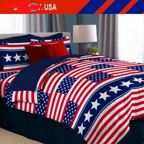 Detail Bed Cover Bendera Amerika Nomer 11