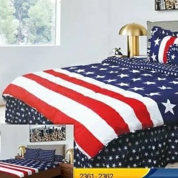 Detail Bed Cover Bendera Amerika Nomer 18