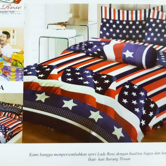 Detail Bed Cover Bendera Amerika Nomer 22