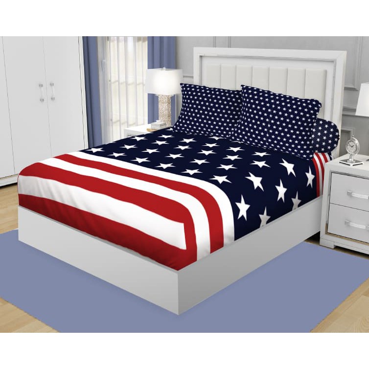 Detail Bed Cover Bendera Amerika Nomer 4
