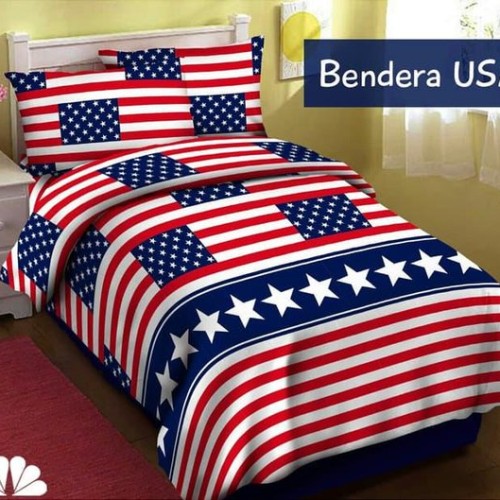 Detail Bed Cover Bendera Amerika Nomer 43