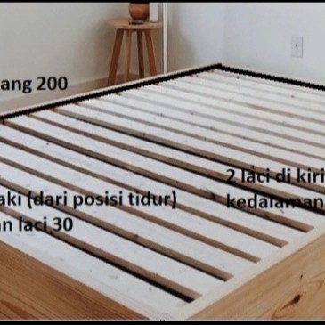 Detail Bed Frame Kayu Nomer 28