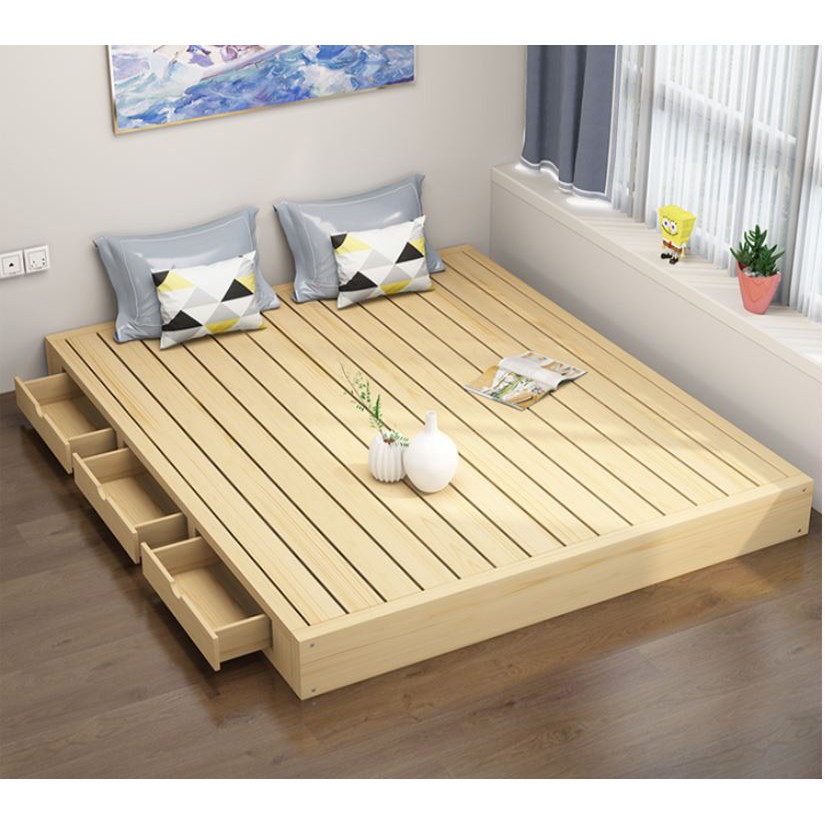 Detail Bed Frame Kayu Nomer 45