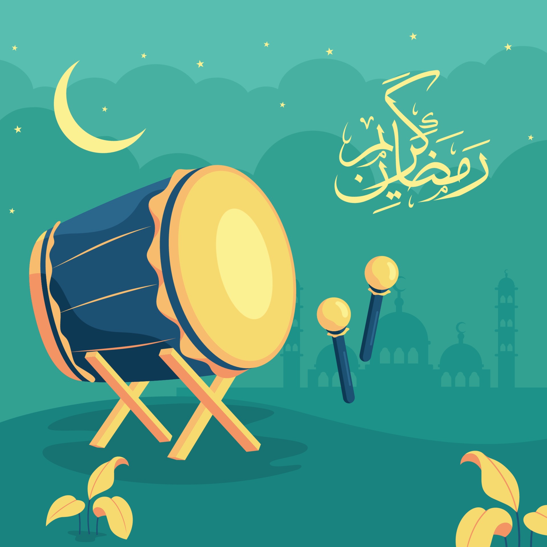 Detail Bedug Ramadhan Vector Nomer 19