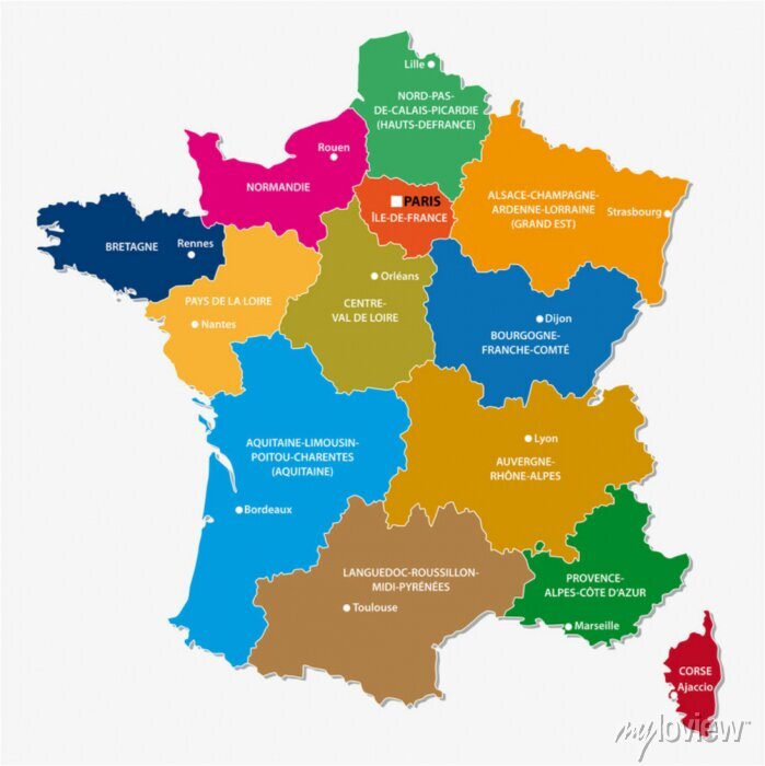 Frankreich Provinzen Karte - KibrisPDR