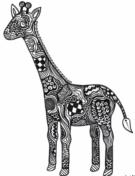 Detail Giraffe Gezeichnet Nomer 5