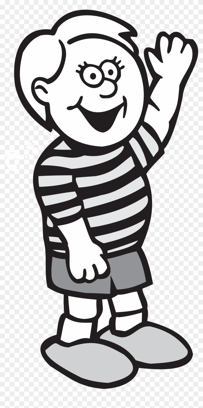 Detail Child Black And White Clipart Nomer 2