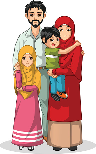 Detail Foto Kartun Keluarga Islami Nomer 22