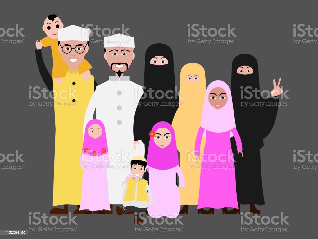 Detail Foto Kartun Keluarga Islami Nomer 7