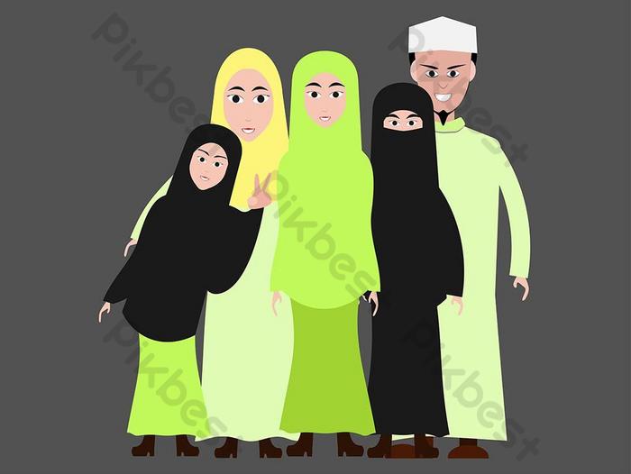 Detail Foto Kartun Keluarga Muslimah Nomer 14