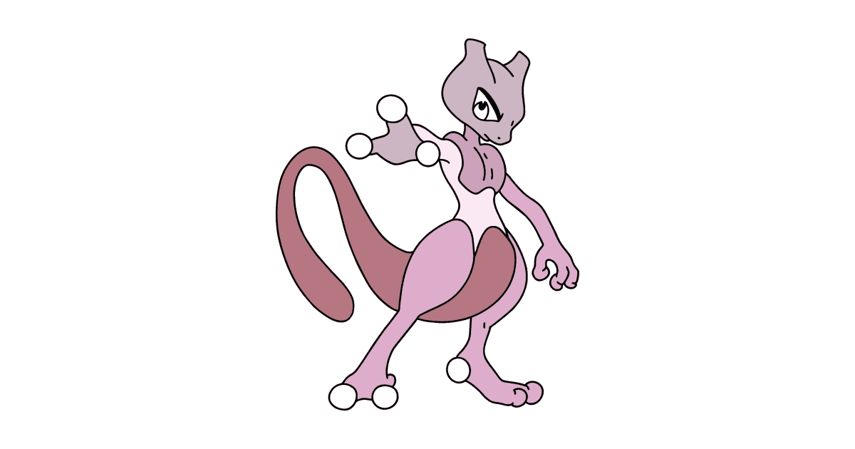 Detail Coloring Pages Pokemon Mewtwo Nomer 10
