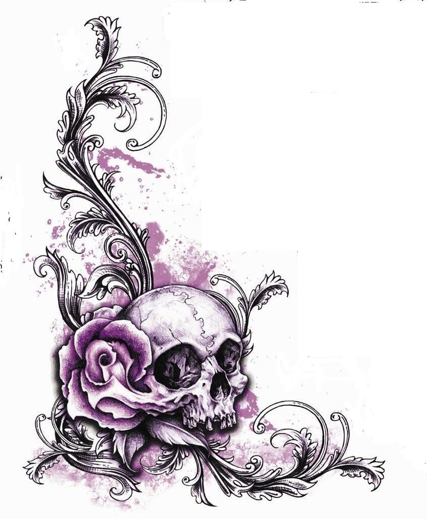 Detail Totenkopf Tattoo Mit Rosen Vorlage Nomer 7