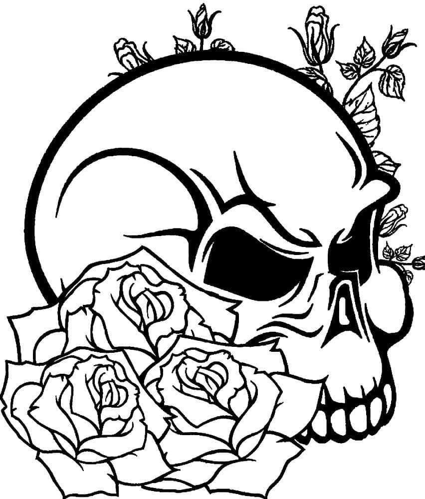 Detail Totenkopf Tattoo Mit Rosen Vorlage Nomer 5