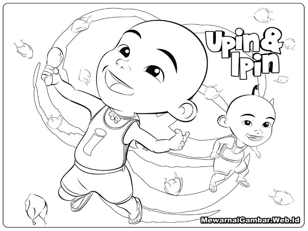 Detail Belajar Mewarnai Gambar Upin Ipin Nomer 2