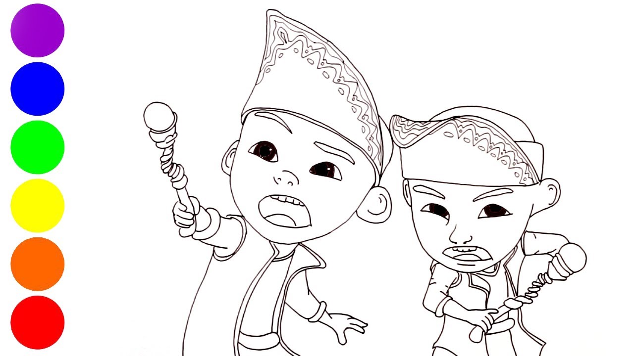 Detail Belajar Mewarnai Gambar Upin Ipin Nomer 13