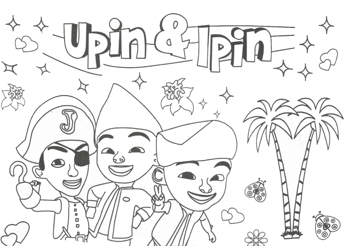 Detail Belajar Mewarnai Gambar Upin Ipin Nomer 3