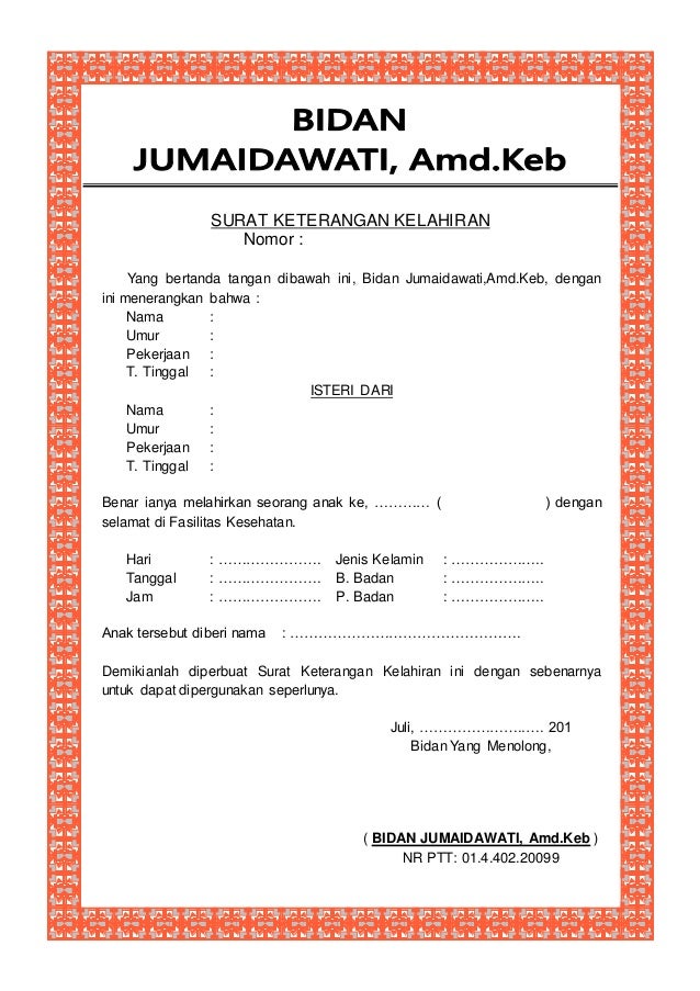 Detail Beli Surat Keterangan Lahir Nomer 10