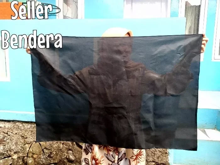 Detail Bendera Polos Hitam Nomer 27