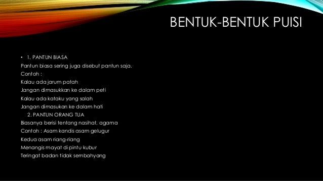 Detail Bentuk Bentuk Puisi Nomer 3