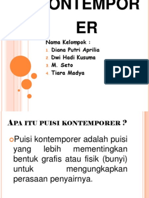 Detail Bentuk Bentuk Puisi Kontemporer Nomer 57