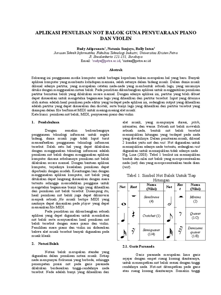 Detail Bentuk Dan Nilai Not Nomer 31