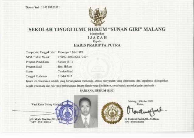 Detail Bentuk Ijazah S1 Nomer 11