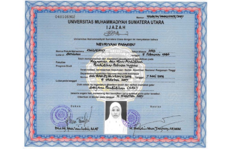 Detail Bentuk Ijazah S1 Nomer 15