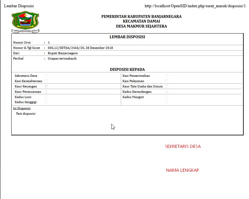 Detail Bentuk Surat Disposisi Nomer 12