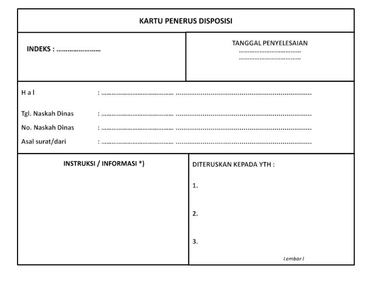 Detail Bentuk Surat Disposisi Nomer 5