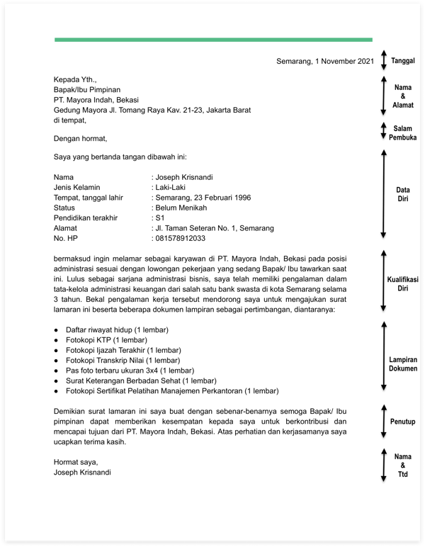 Detail Bentuk Surat Lamaran Kerja Nomer 20