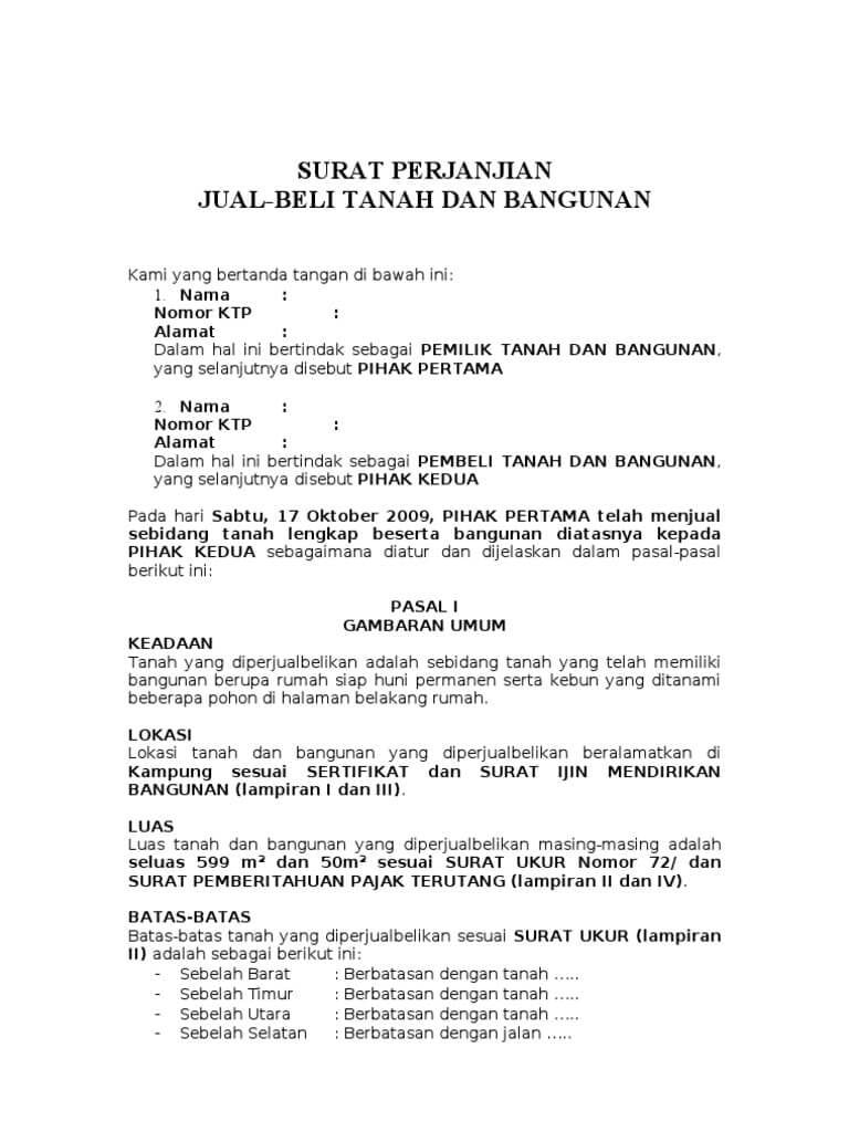 Detail Bentuk Surat Perjanjian Nomer 35