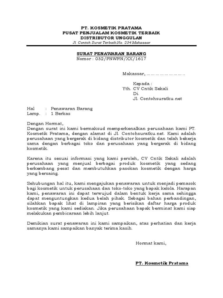 Detail Bentuk Surat Promosi Penjualan Seperti Nomer 8