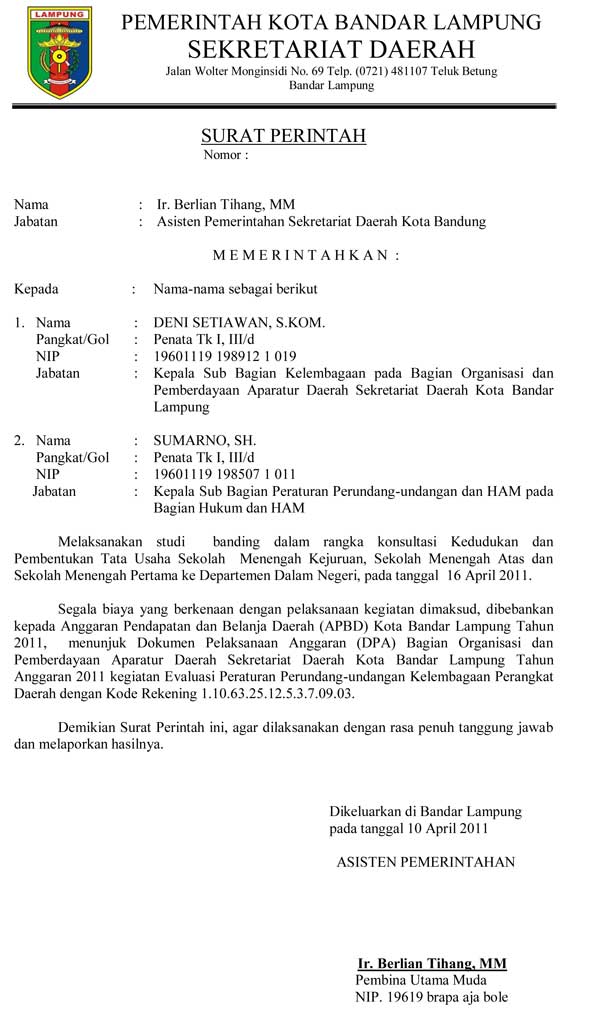 Detail Bentuk Surat Resmi Nomer 52