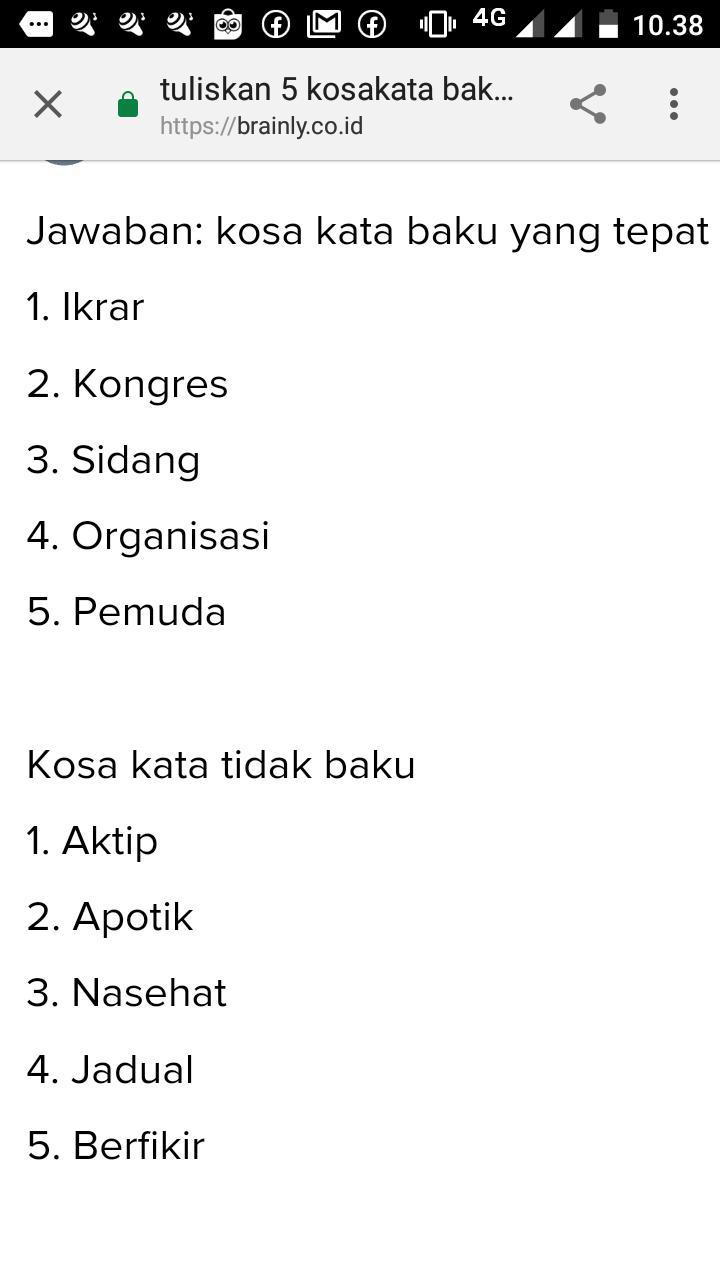 Detail Berikan Contoh Kosakata Baku Dan Tidak Baku Nomer 13