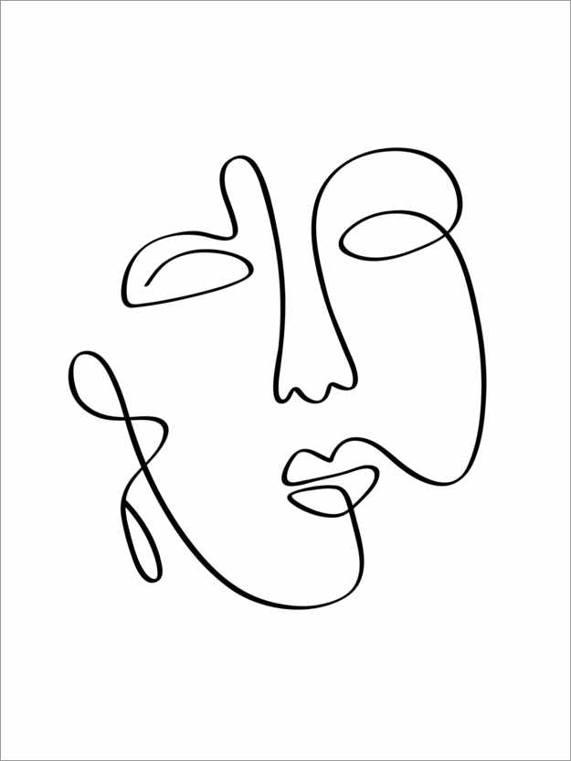 Detail Gesicht Eine Linie Nomer 4
