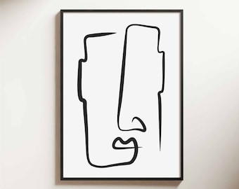 Detail Gesicht Eine Linie Nomer 9