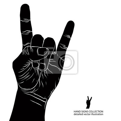Detail Rock N Roll Handzeichen Nomer 8