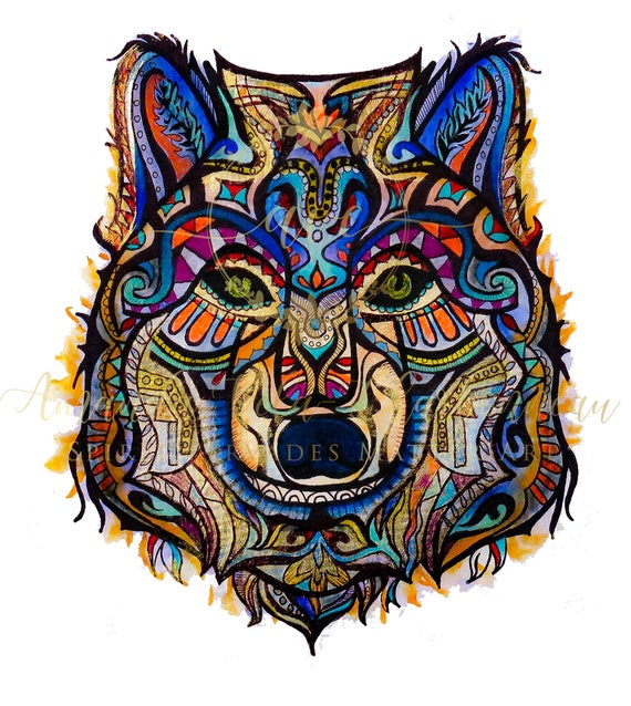 Detail Mandala Tiere Wolf Nomer 10
