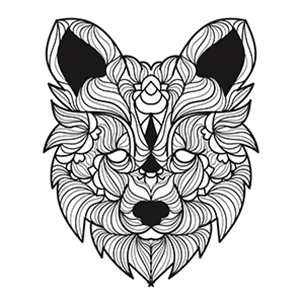Detail Mandala Tiere Wolf Nomer 14