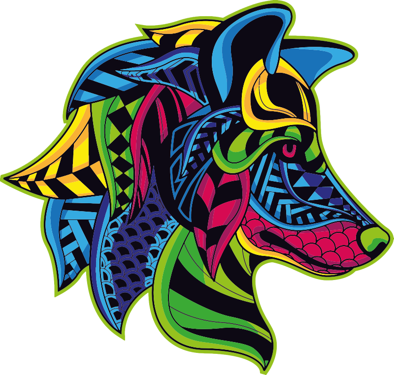 Detail Mandala Tiere Wolf Nomer 16